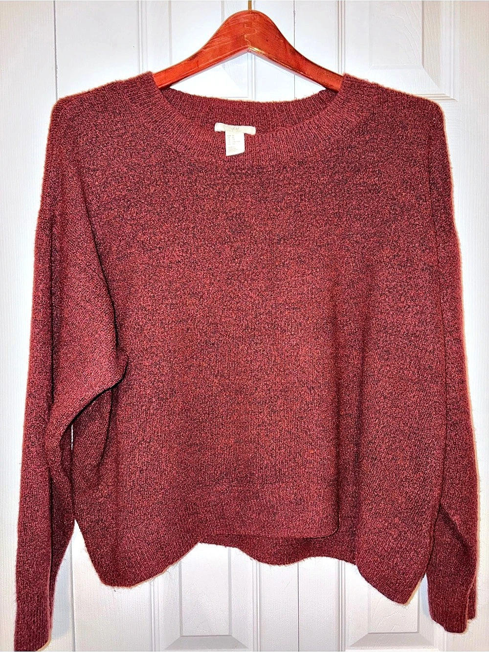 H&M Women's Burgundy Crew Neck Sweater XL